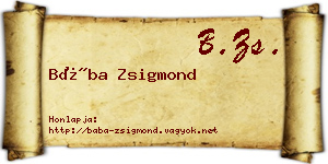 Bába Zsigmond névjegykártya
