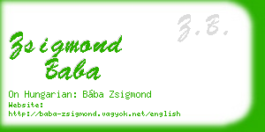 zsigmond baba business card