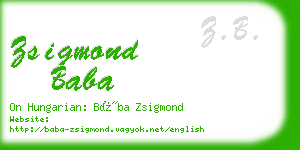 zsigmond baba business card